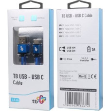 Kabel TB USB - USB C 1,5 m niebieska taśma premium