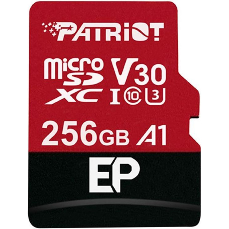 Patriot EP Series MicroSDXC 256 GB Class 10 UHS-I/U3 A1 V30 card (PEF256GEP31MCX)