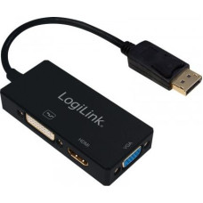 Adapter Logilink AV DisplayPort - HDMI - D-Sub (VGA) - DVI-I czarny (CV0109)