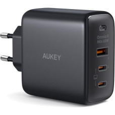 Aukey PA-B6T Black Omni a II GaN Wall Charger 3xUSB (2xUSB C+ 1xUSB A) 65W QC PD