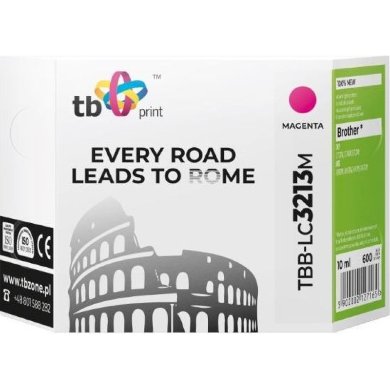 Tb Print Ink for Brother DCPJ722 DW Magenta TBB-LC3213M 100% new