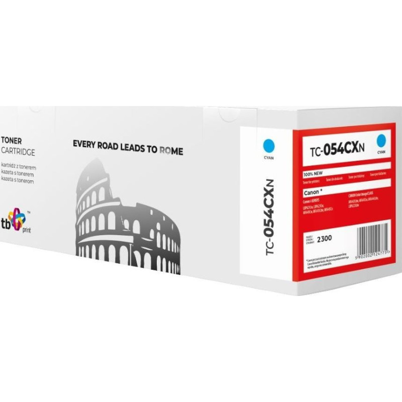 Tb Print Toner for Canon LBP620C 054H TC-054CXN CYAN 100%