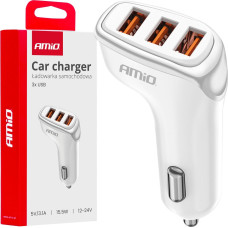 Amio Charger Car charger 3x usb-a 3.1a -03885