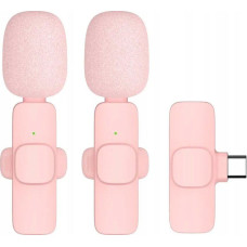 OEM Type C dual wireless tie microphone (2 included) K1 pink