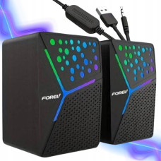 Noname Computer Speakers . FOREV SPEAKERS STERO BLACK PC BACKLIT FV-206