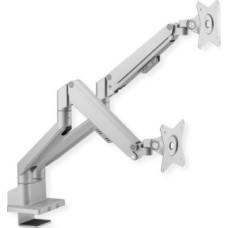 Roline LCD double arm , table mount, gas spring, 5 pivot points, silver