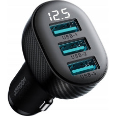 Joyroom JR-CCD03 3.4A car charger with display 3x USB-A - black