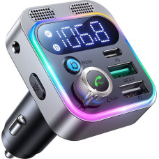 Joyroom JR-CL16 car FM transmitter, USB + USB-C, 48W (black)