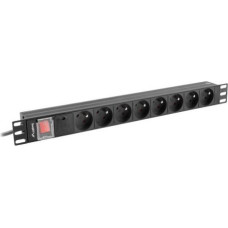 Lanberg PDU 1U 8x 230V PL 16A 2m power strip (PDU-08E-0200-BK).