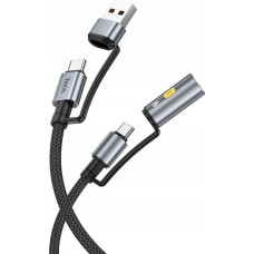 Hoco All-in-one USB A / Type C to Type C / Car cigarette lighter 3A 60W cable U138 1.2 m black