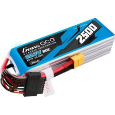Gens Ace G-Tech 2500mAh 22.2V 80C 6S1P Lipo battery with XT60 plug connector