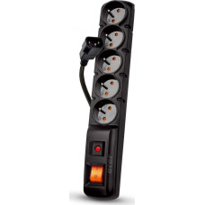 Acar F5 IEC surge protector 5 sockets 5 m black (W0088)