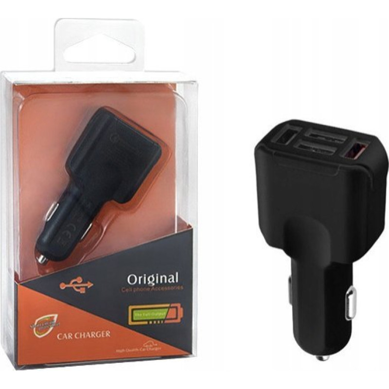 Vega CAR CHARGER 4 X USB 3A BLACK FAST CHARGER QUICK 4XUSB 3.0 FASTON 3000mA>.