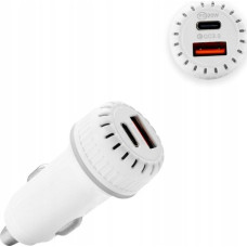 Noname Charger . ECONOMY CAR CHARGER USB+TYPE-C QC3.0+PD WHITE 38W TR-C01