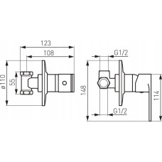 Ferro BAT shower mixer. ALGEO CONCEALED 1-FUNCTION SHOWER // BF.BAG7PA