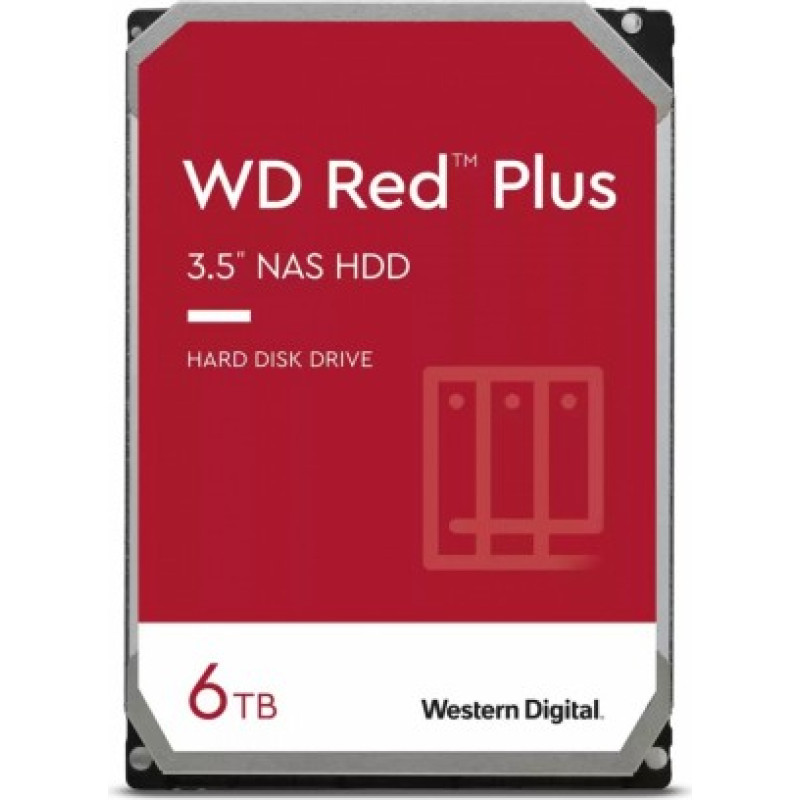 Western Digital Drive 3,5 inches Red Plus 6TB CMR 256MB/5400RPM