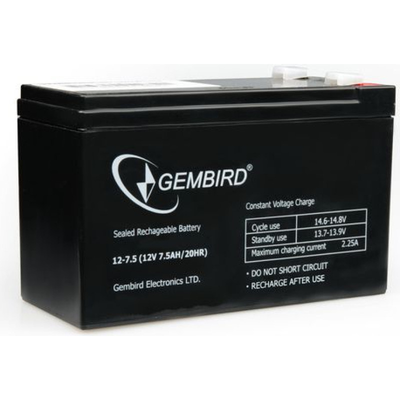 Gembird 12V/7Ah battery (BAT-12V7.5AH)