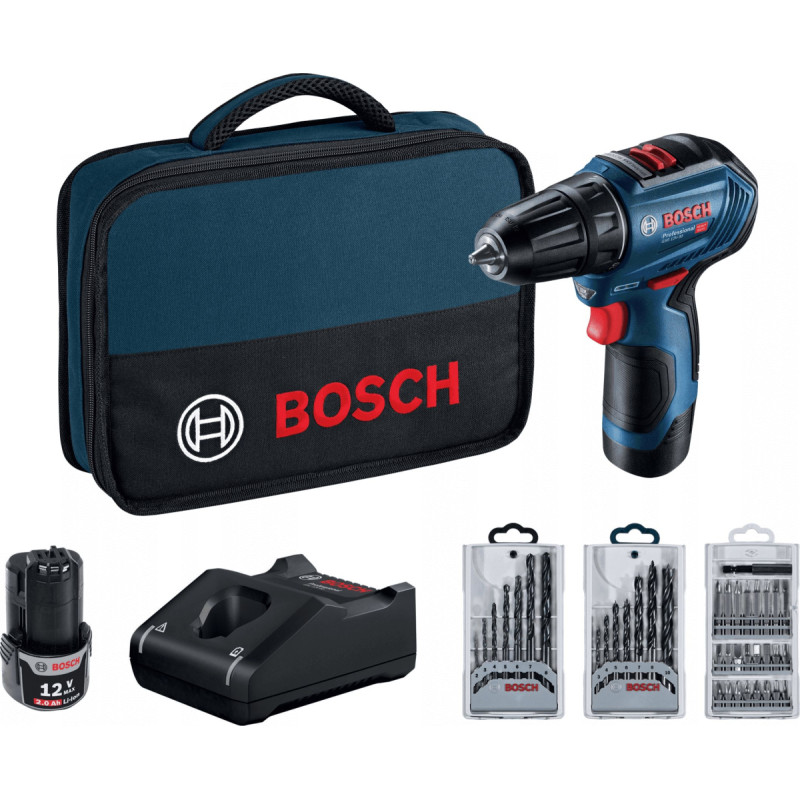 Bosch GSR 12V-30 12 V drill/driver 2 x 2 Ah battery pack (06019G9001)