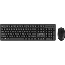 Marvo WS005 BK, keyboard with wireless mouse, US, office, black