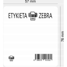 Zebra Label Printer, Paper, 57x76mm; Direct Thermal, Z-Select 2000D, Coated, Permanent Adhesive, 25mm Core, Perforation