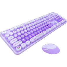 Mofii Keyboard + Mouse Wireless Keyboard + Mouse Set Sweet New 2.4G (Purple)