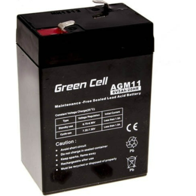 Green Cell 6V/5Ah battery (AGM11)