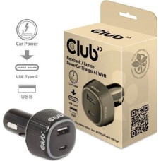 Club 3D Club3D Auto charger nabíječka pro Notebooky 63W, 2 ports (USB-A + USB-C)