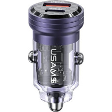 Usams C35 car charger USB-A+USB-C 45W Fast Charge purple/purple (US-CC175)