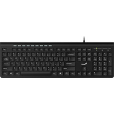 Genius Slimstar 230 keyboard + mouse, US keyboard, multimedia, slim type wired (USB), black
