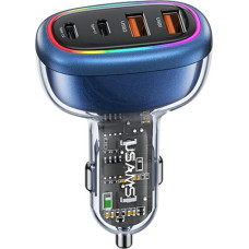 Usams Car Charger 2xUSB-C 2xUSB-A C34 120W blue CC169CC01 (US-CC169).