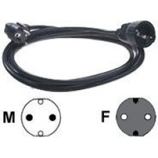 Bachmann SCHUKO power extension cable, 3m, Black (19.07.1166)