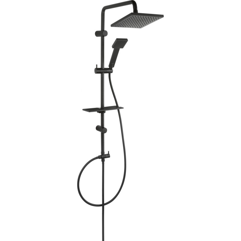 Ferro Shower set NP24-BL SQUERTO LUX BLACK SHOWER SET WITH DRESSER //!N.00.SQUERO-LUX-BL-FER