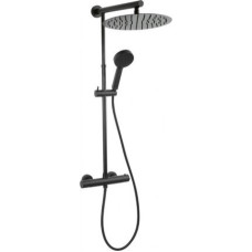 Ferro TREVI BLACK shower set with thermostatic mixer, black NP75-TRV7U-BL