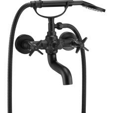 Deante BAT bath mixer. TEMISTO NERO BATHTUB WITH SHOWER SET