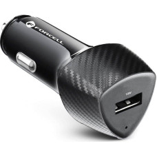 Forcell CARBON car charger USB QC 3.0 18W CC50-1A black (Total 18W).