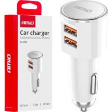 Amio Charger Car charger 2x usb-a 3.4a -03888