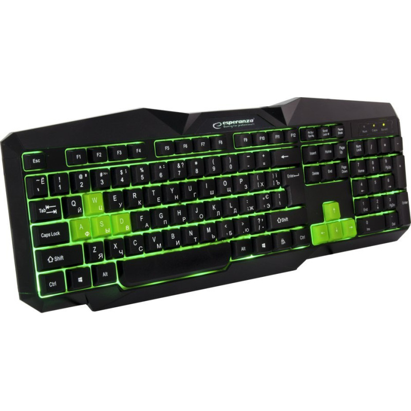 Esperanza EGK201GUA keyboard wired gaming led usb tirions green ua keyboard