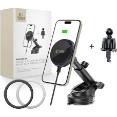 Tech-Protect MM15W-V4 MAGNETIC MAGSAFE DASHBOARD & VENT CAR MOUNT WIRELESS CHARGER 15W BLACK