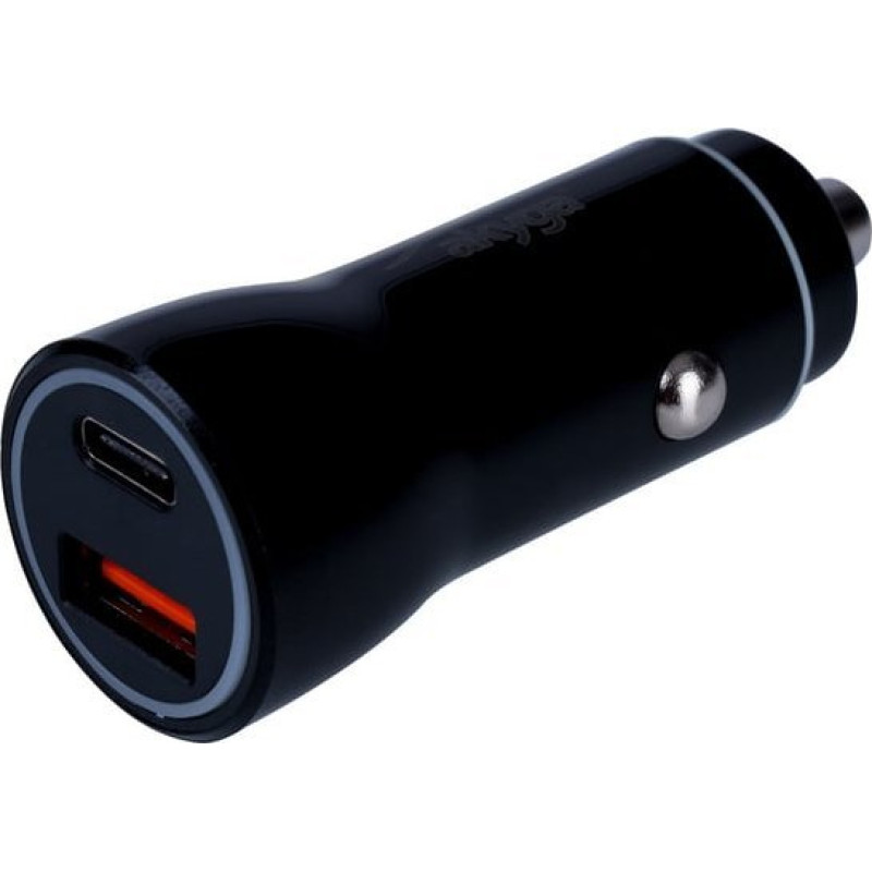 Akyga Car charger 12/24V AK-CH-16 36W USB-A + USB-C PD Quick Charge 3.0 5-12V / 1.5-3A black