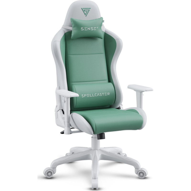 Sense7 Spellcaster FUKU PU armchair white and green