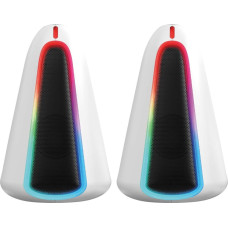 Marvo MONKA SG-500 computer speakers, 2.0, 6W, white, volume control, RGB backlighting