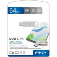 PNY 64GB USB 3.2 Duo-Link Flash Drive P-FDI64GDULINKTYC-GE