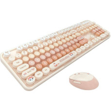 Mofii Keyboard + Mouse Wireless Keyboard + Mouse Set Sweet New 2.4G (Orange)