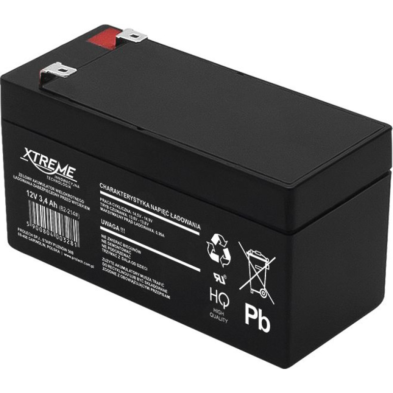 Xtreme AGM 12V 3.4Ah lead acid battery 82-214#