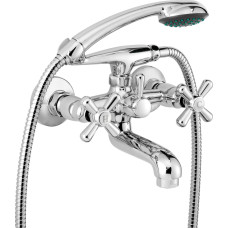 Deante BAT bath mixer. SYMETRIO CHROME BATHTUB MIXER WITH SHOWER SET