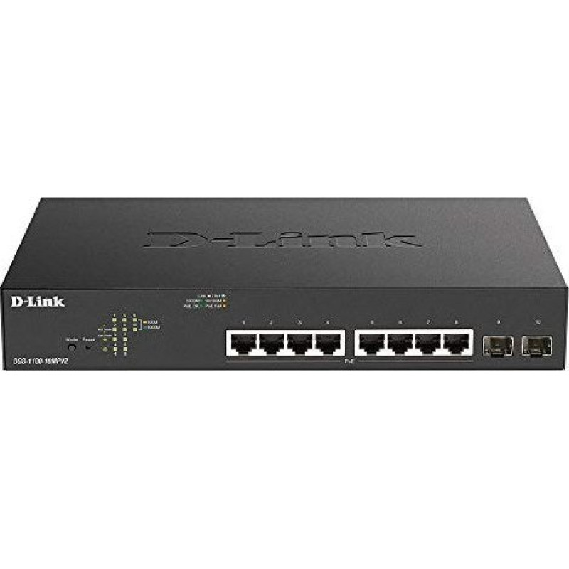 D-Link Switch DGS-1100-10MPV2 8GE PoE+ 2SFP