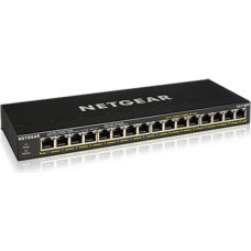 Netgear Switch Netgear GS316PP-100EUS 16p PoE 183W (PoE+: 16p) Unmanaged Gigabit