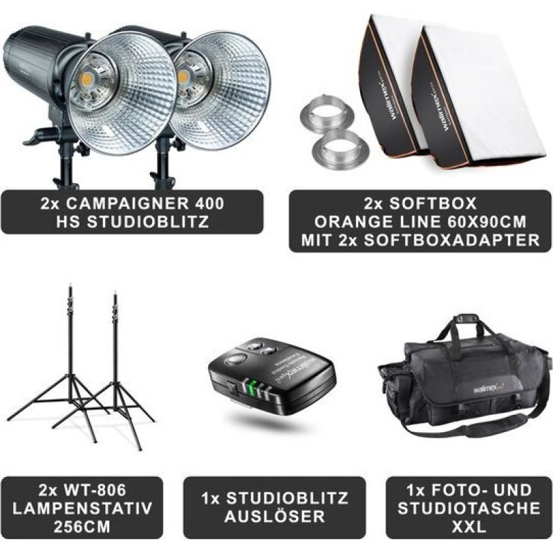 Walimex Studio lamp pro Campaigner 400 HS Set Double