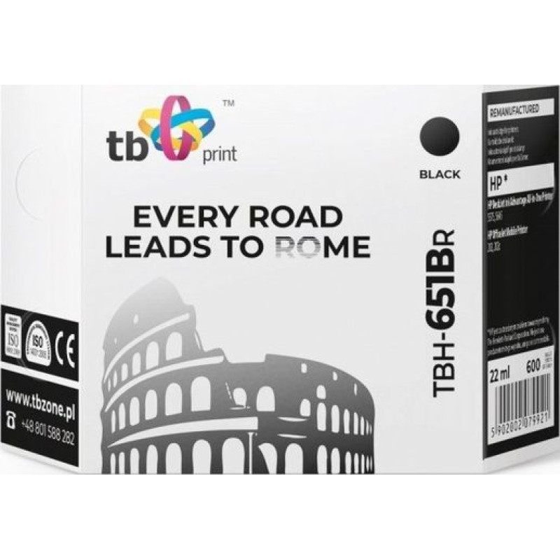 Tb Print Ink for HP DJ 5575 TBH-651BR black renewed
