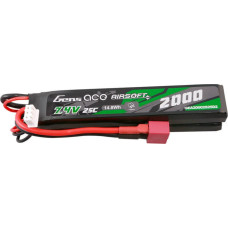 Gens Ace 25C 2000mAh 2S2P 7.4V Saddle Airsoft Gun Lipo Battery with Mini Deans(T) Plug Connector